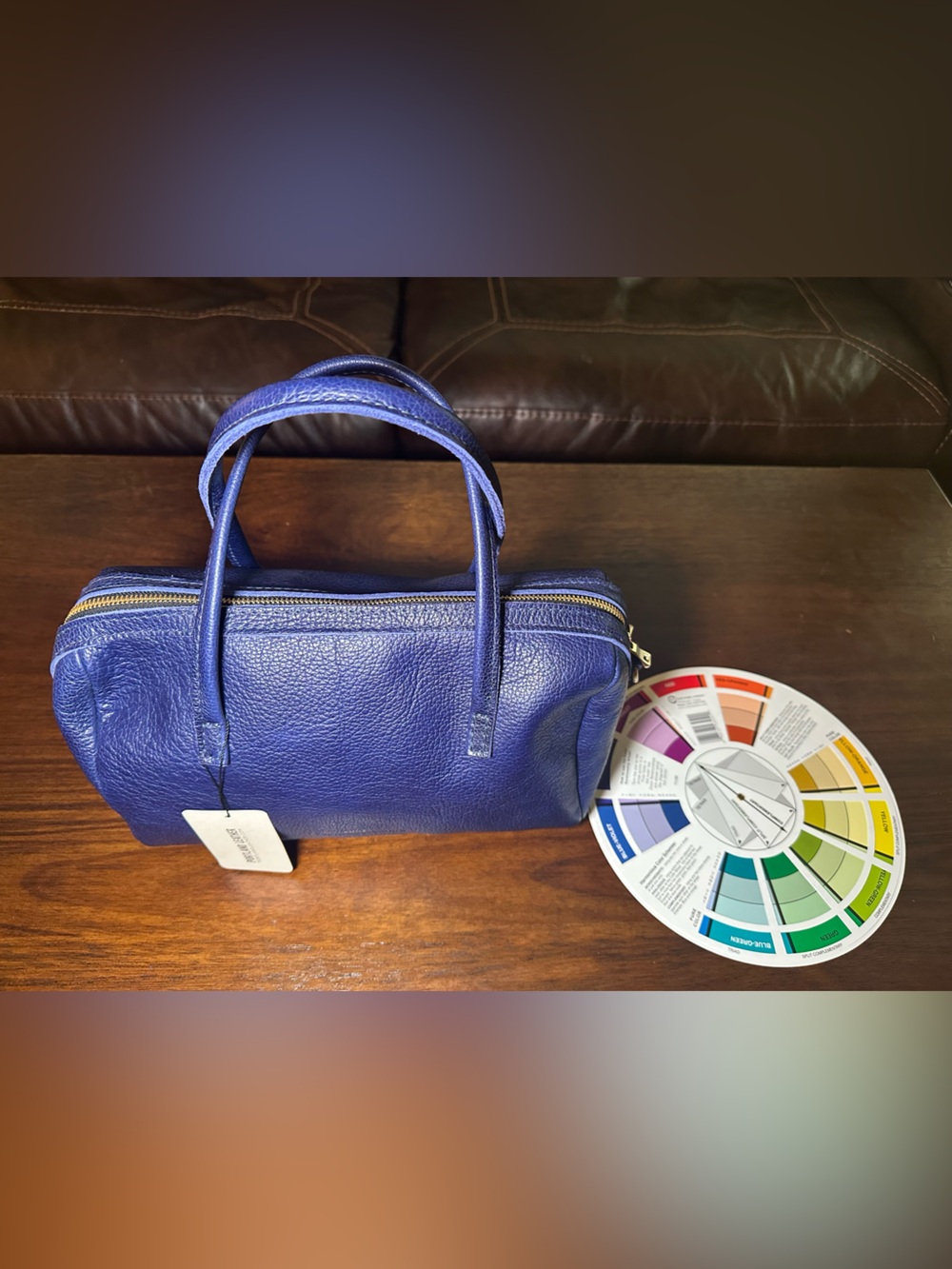 Portland Leather Sloan Doctor Bag “Oversized” Blue Pebbled Leather Satchel NWT - Picture 11 of 15